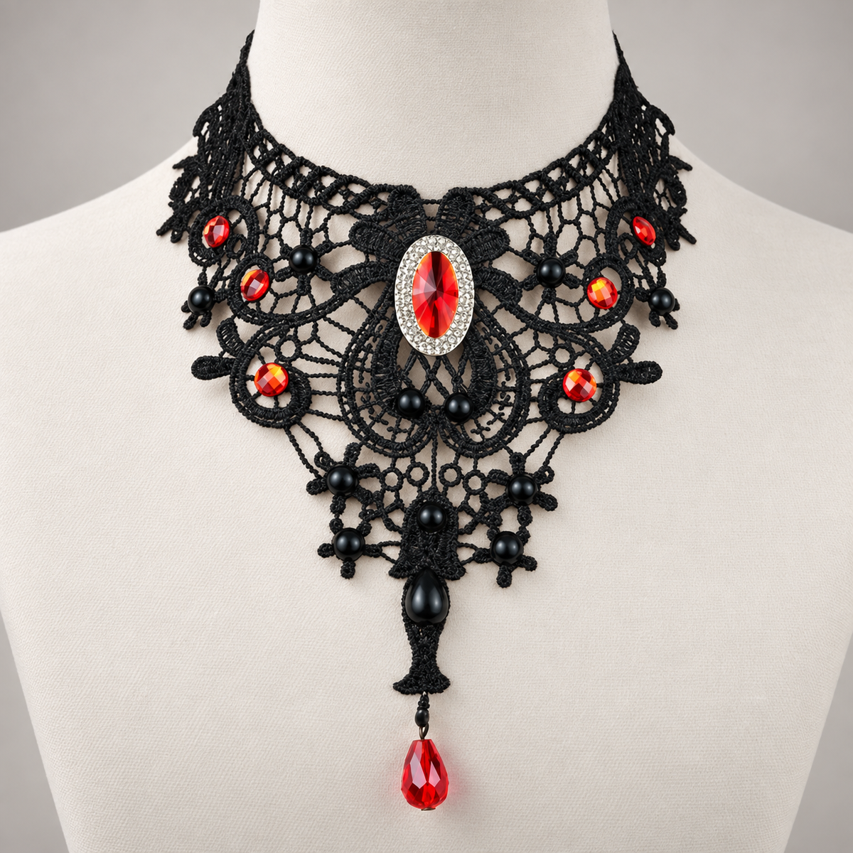 Collier Lilith · Rouge, vue produit